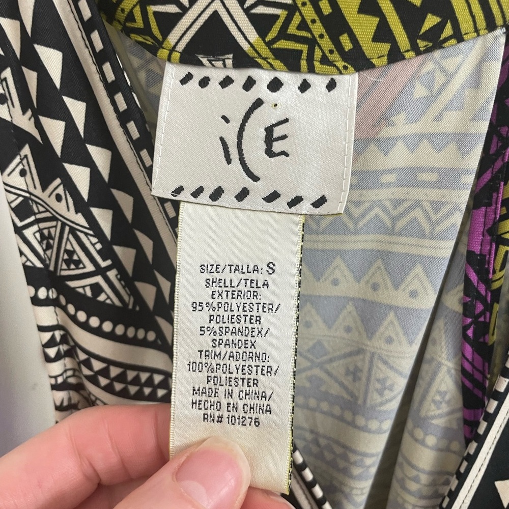 Multicolor Patterned Ice Tribal Pattern Dress - image 3